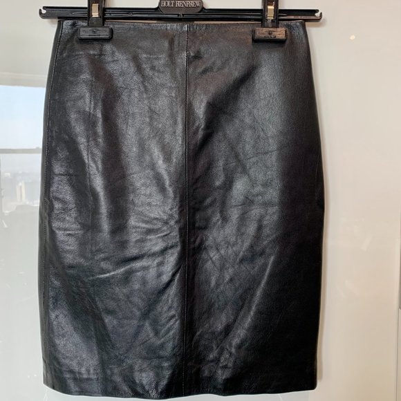 NWOT All Saints Lucille Leather Skirt Size 2 - Picture 2 of 8